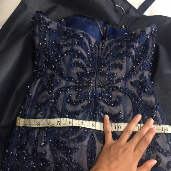 Sherri hill navy/nude beaded dress 21223 - Picture 6 of 6